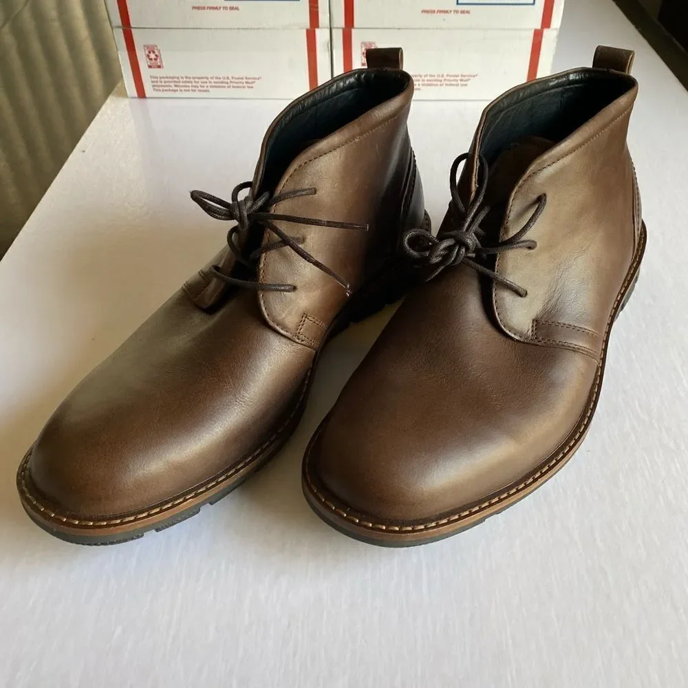 ECCO Men’ Brown Leather Chukka Boots Size 40 NWOT